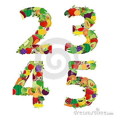 Vector illustration fruit and vegetable alphabet letter Vector Illustration