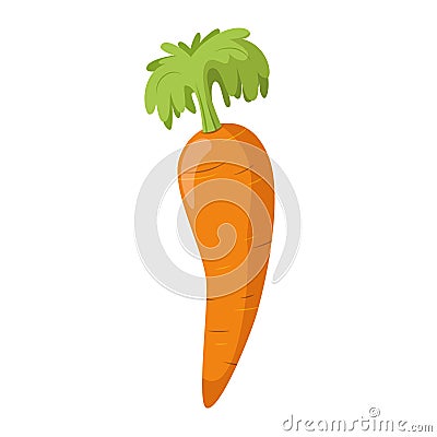 Vector illustration of a funny carrot in cartoon style Vector Illustration