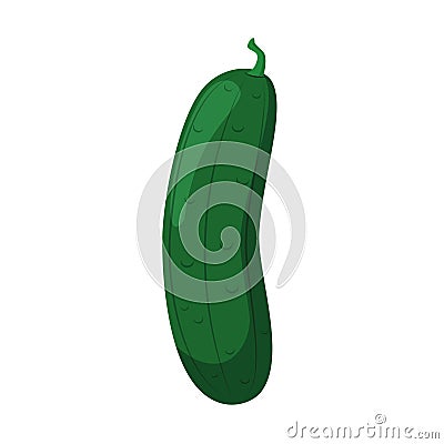 Vector illustration of a funny cucumber in cartoon style Vector Illustration