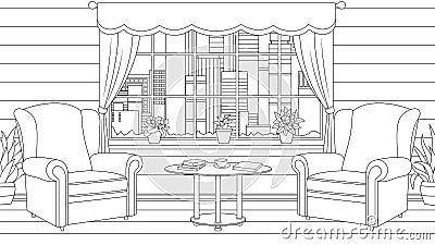 Vector illustration, furniture interior design in the apartment Vector Illustration