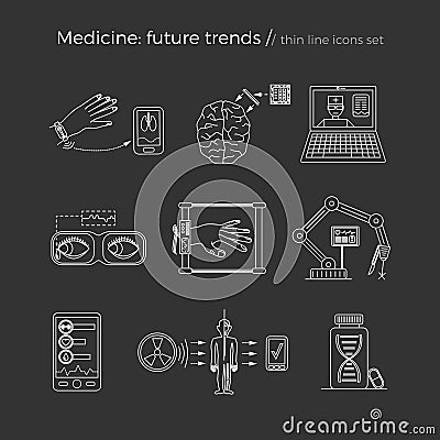 Vector illustration of future medicine trends Vector Illustration