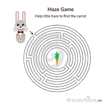 vector illustration. game for children. circular maze or labyrin Vector Illustration