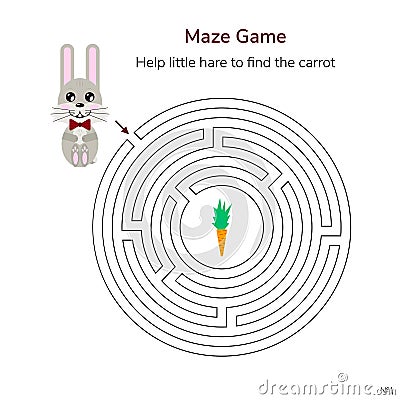 vector illustration. game for children. circular maze or labyrin Vector Illustration