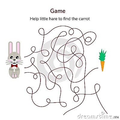 vector illustration. game for children. maze or labyrinth for ki Vector Illustration