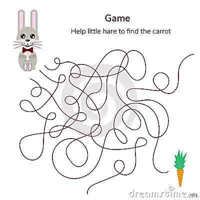 vector illustration. game for children. maze or labyrinth for ki Vector Illustration