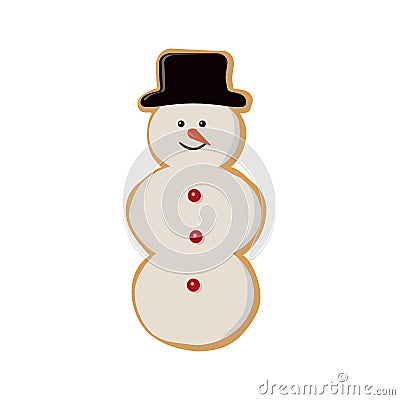 Gingerbread snowman isolated on white background Cartoon Illustration