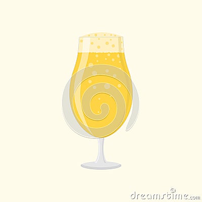 Vector illustration of glass with beer isolated on white. Close-up. Icon, sign, symbol. For a wide range of design Vector Illustration