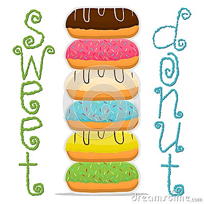 Vector illustration for glazed sweet donut Vector Illustration