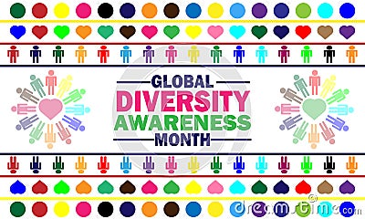 Vector illustration of Global Diversity Awareness Month Vector Illustration