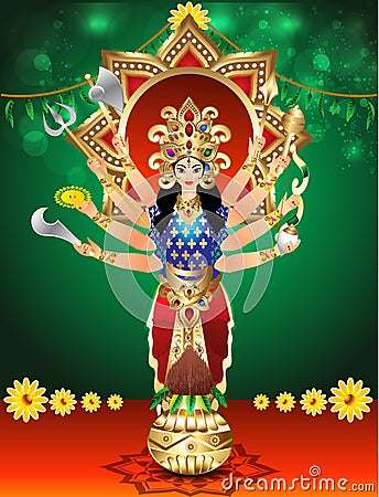 Vector illustration goddess durga Cartoon Illustration