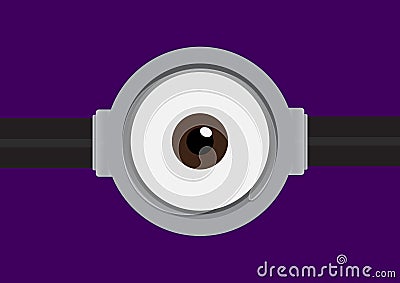 Vector illustration of goggle with one eye on purple Vector Illustration