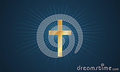 Cross in glow Vector Illustration