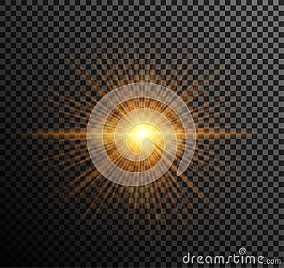 Vector illustration of golden light Vector Illustration