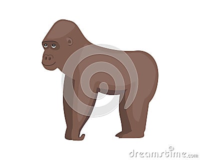 Vector illustration gorilla. African animal Vector Illustration