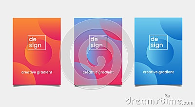 A4 vector illustration of gradient background. Blue, and orange gradients. Cartoon Illustration