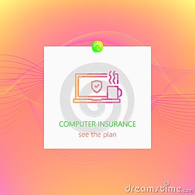 Computer insurance design Vector Illustration