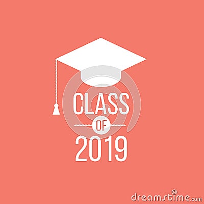 Vector illustration of a graduating class in 2019 graphics Vector Illustration