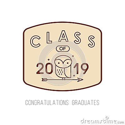 Vector illustration of a graduating class of 2019 Vector Illustration