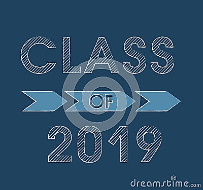 Vector illustration of a graduating class of 2019 Vector Illustration