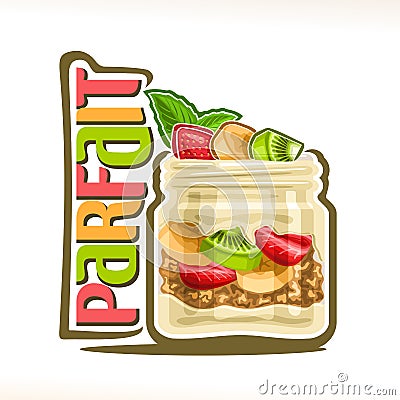 Vector illustration of granola Parfait Vector Illustration