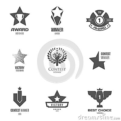 Vector Illustration, graphic elements editable for design with award and trophy. Vector Illustration