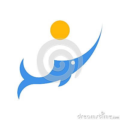 Vector swordfish in golden ratio style. Editable illustration Vector Illustration