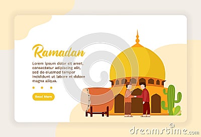 Vector illustration graphic ui/ux ramadhan design Cartoon Illustration