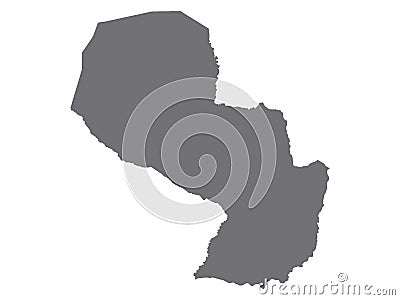 Gray Map of Paraguay Vector Illustration