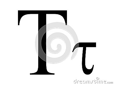 Greek alphabet letter Tau Vector Illustration