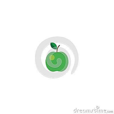 Vector illustration. Green apple icon on white background Vector Illustration