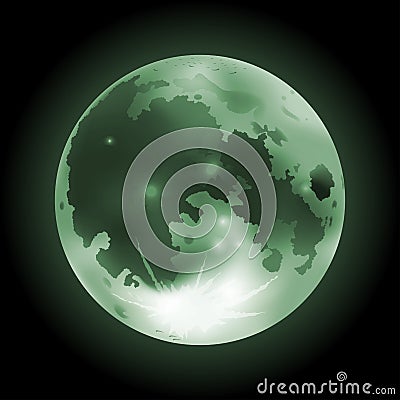 Illustration of green full Moon Vector Illustration