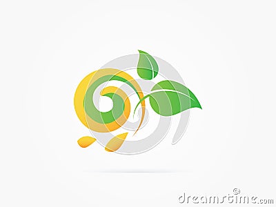 Vector Illustration Green tree circle icon Stock Photo