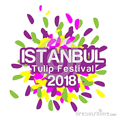 Vector illustration of greeting card with Istanbul tulip festival 2018 Vector Illustration