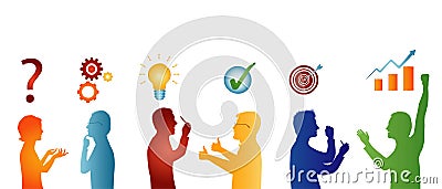 Concept problem solving team. Analysis and finding a solution to the problems. Business solution. Strategy and success. Client ser Stock Photo