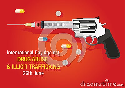 International Day against Drug Abuse and Illicit Trafficking background Vector Illustration