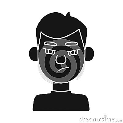 Vector illustration of guy and anger sign. Set of guy and emotion stock symbol for web. Vector Illustration