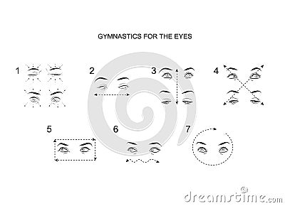 Gymnastics for the eyes Vector Illustration