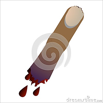 Vector illustration for halloween - severed finger isolated on white background Vector Illustration