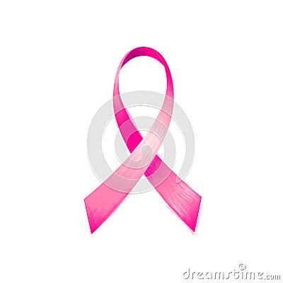 Vector illustration of hand-drawn breast cancer ribbon Vector Illustration