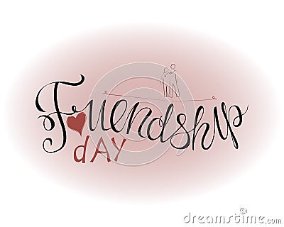 Vector illustration of hand drawn happy friendship day Cartoon Illustration