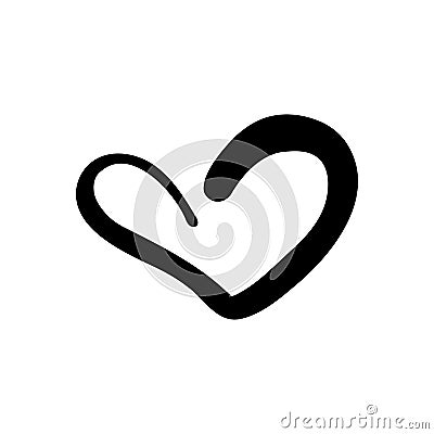 Hand drawn heart. Hand drawn rough marker heart isolated on white background. Illustration for your graphic Stock Photo