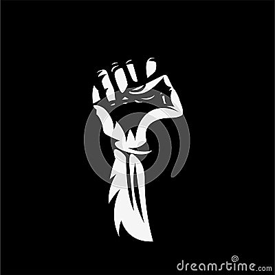 Vector illustration hand high in protest Vector Illustration