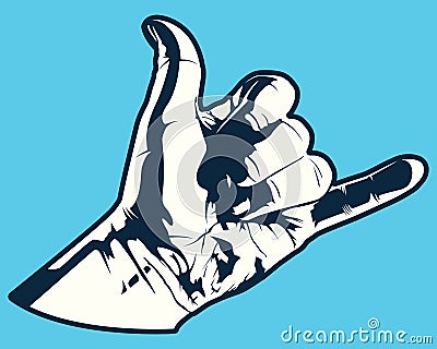 Hang Loose Hand Sign Vector Graphic Vector Illustration