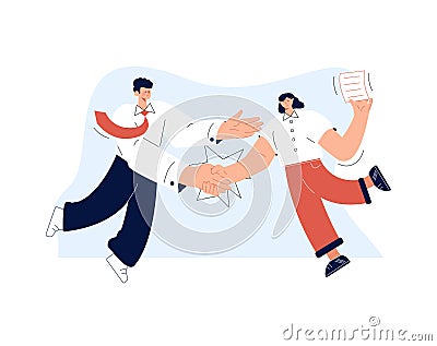 Vector illustration, handshake, conclusion of a contract, successful partnership, cooperation. Negotiation about fair Vector Illustration