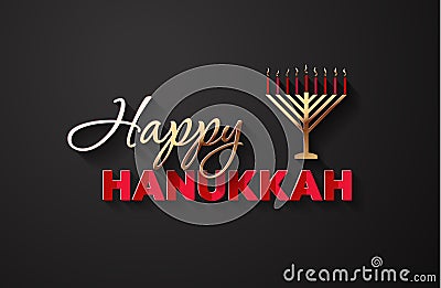 Vector Illustration for Hannukah on Black Vector Illustration