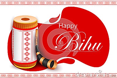 vector illustration of Happy Bihu festival of Assam celebrated for Happy New Year of Assamese Vector Illustration