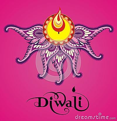Vector illustration of happy diwali Vector Illustration