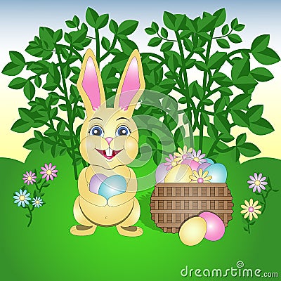 Vector illustration of happy Easter Vector Illustration