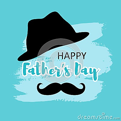 Best father card for men with mustache Vector Illustration