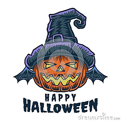 Vector illustration of happy halloween Vector Illustration